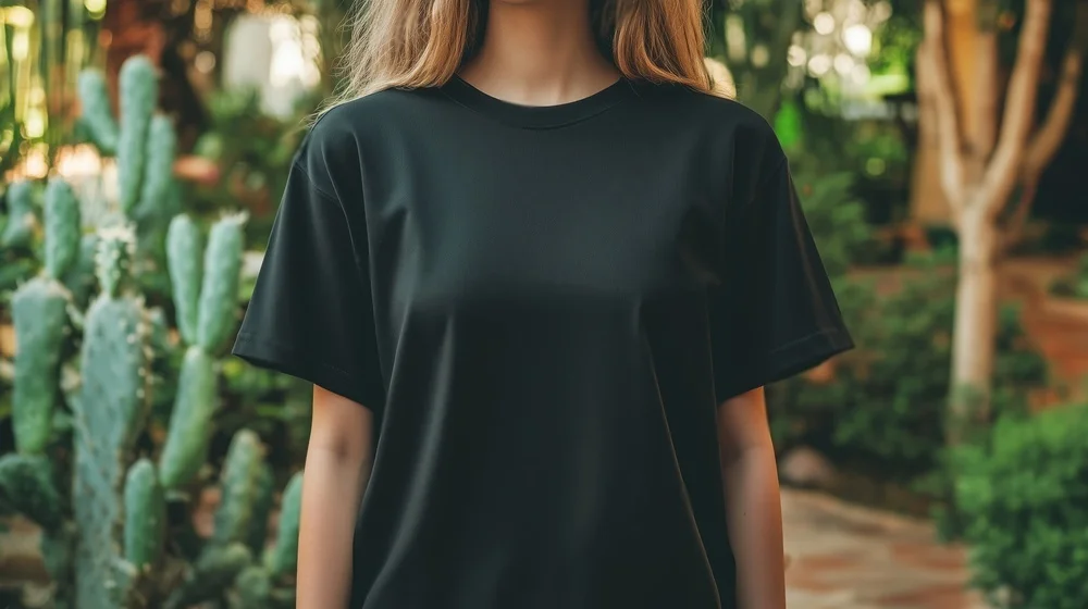 black t-shirt
